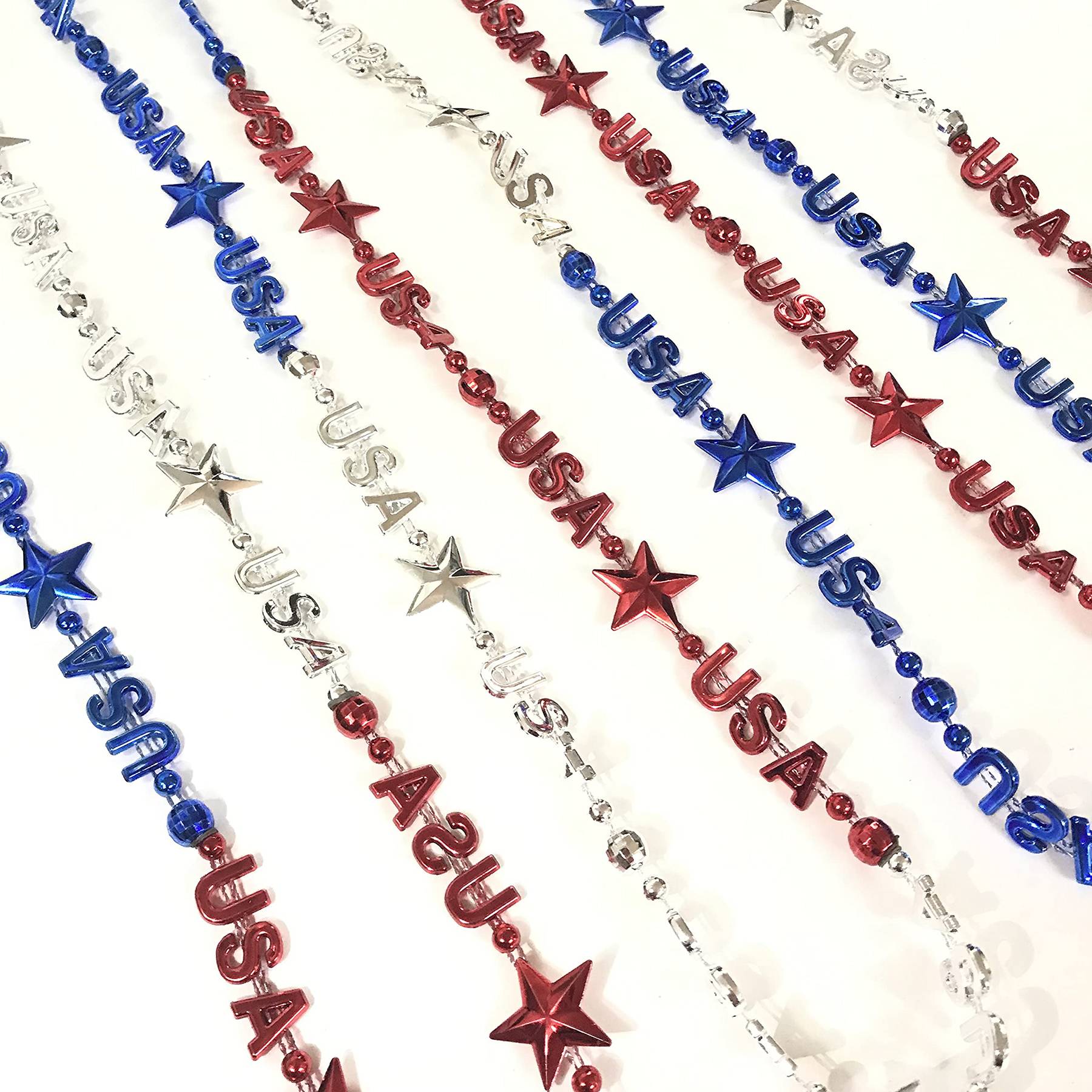 Independence Day USA Pentagram Bead Necklace 6