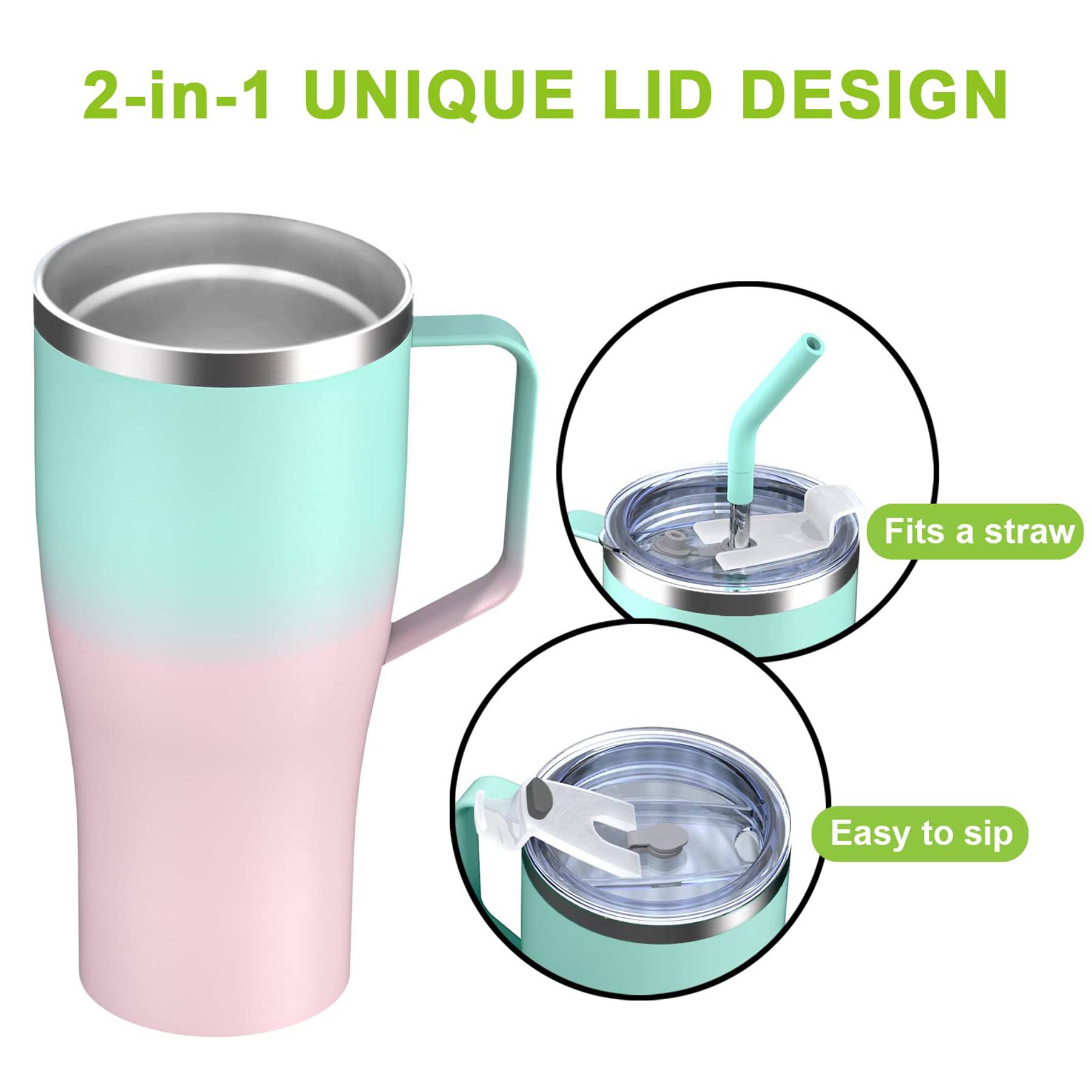 30 oz Stainless Steel Vacuum Thermal Cup with Handle 4