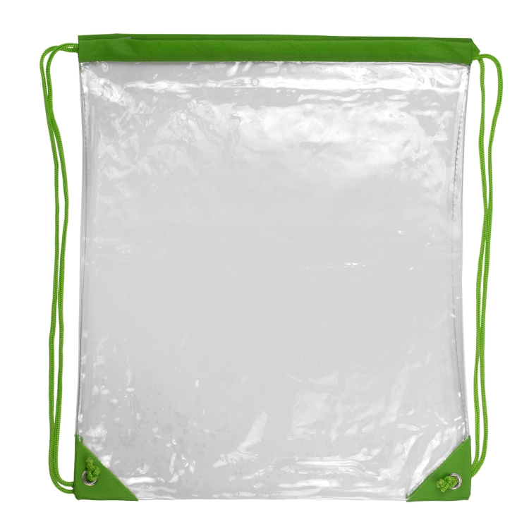 13" W x 16" H - "Everest" Tall Clear Drawstring Cinch Pack Backpack 14