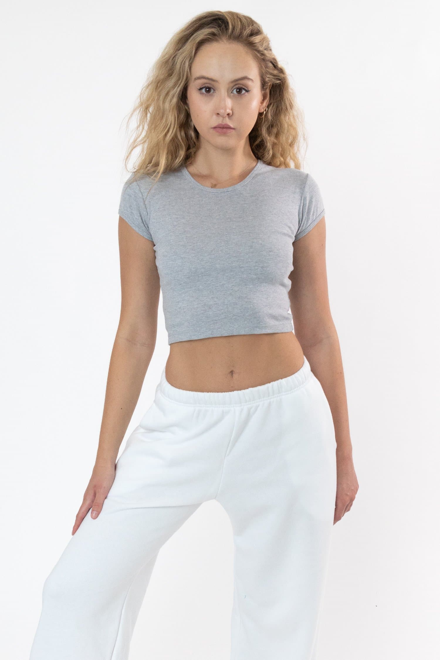 BABY RIB CAP SLEEVE CROP TOP 16