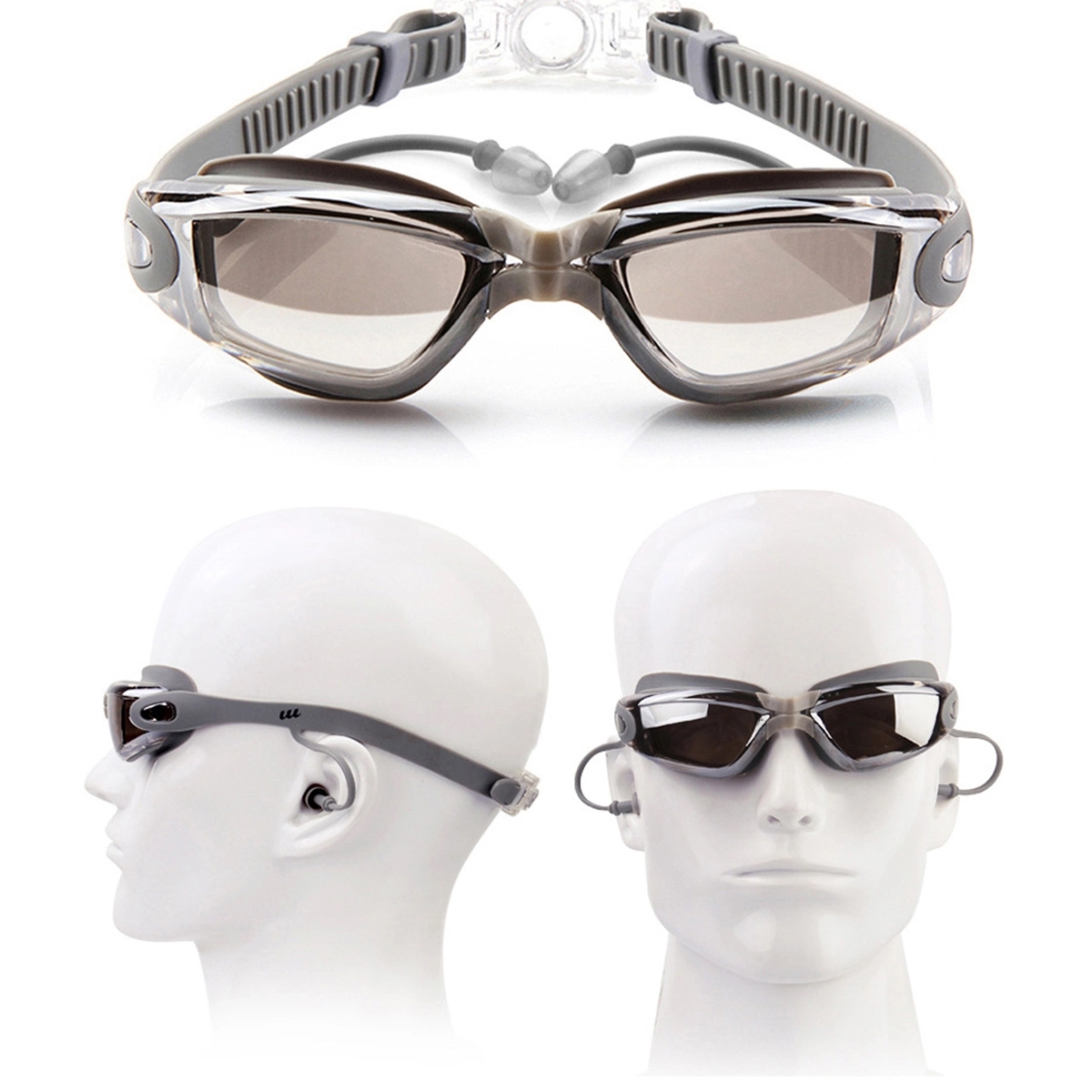 Unisex-Adult Anti-Fog Swim Goggles with Earplugs 2