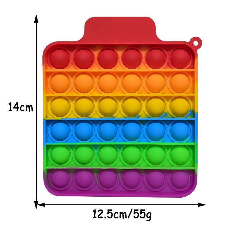 Square Rainbow Push Bubble Fidget Sensory Anxiety Relief Game 5
