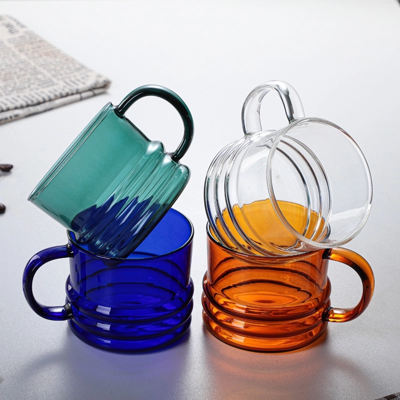 Custom 10 OZ. Glass Tea Cup Coffee Mug with Saucer Set 7
