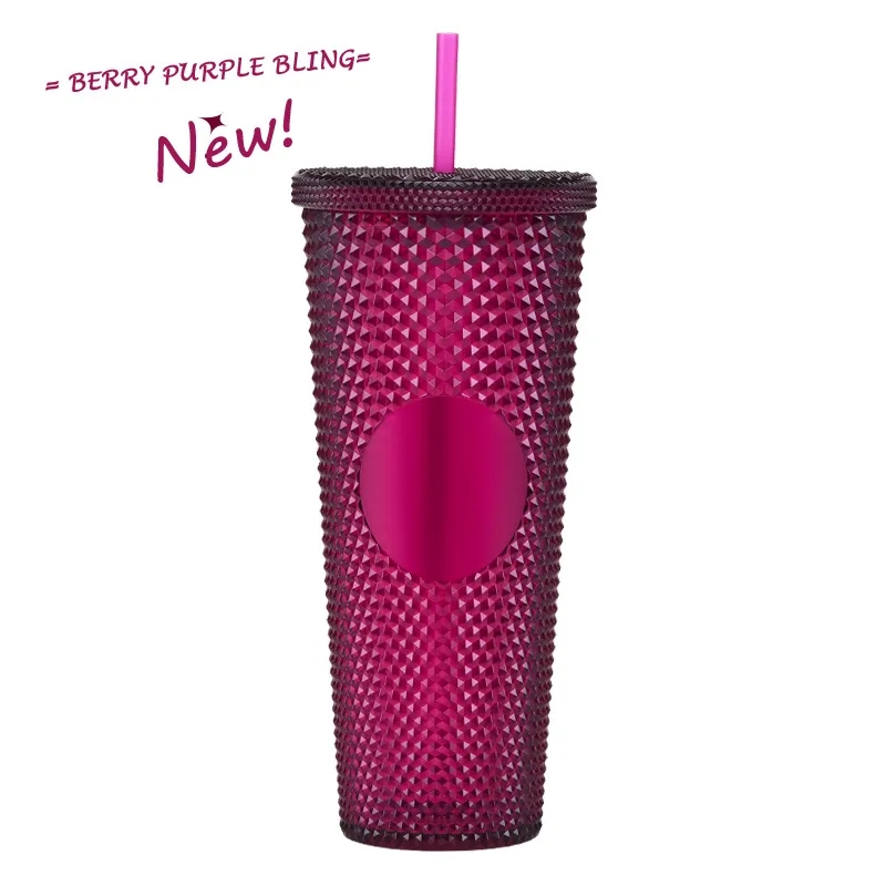 Textured Studded Cup with lid And Straw 24Oz 7