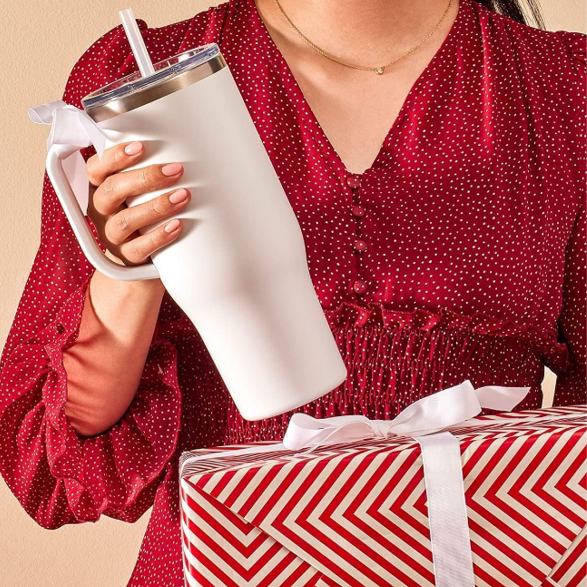 40Oz. Stainless Steel Tumbler with Handle & Straw 5