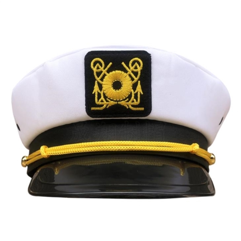 White Adjustable embroidered navy hat 1