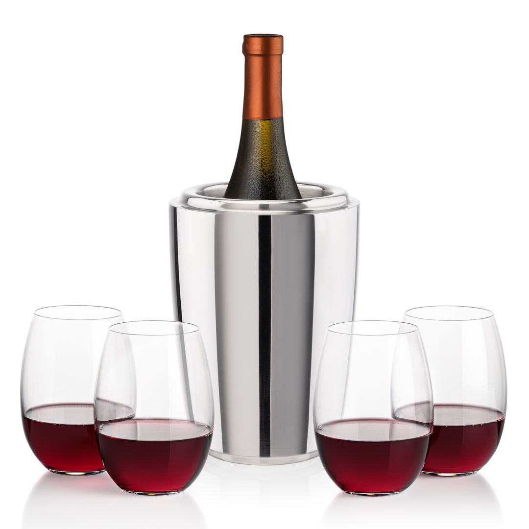 Pescara Wine Cooler & Carlita Stemless Wine Set 7