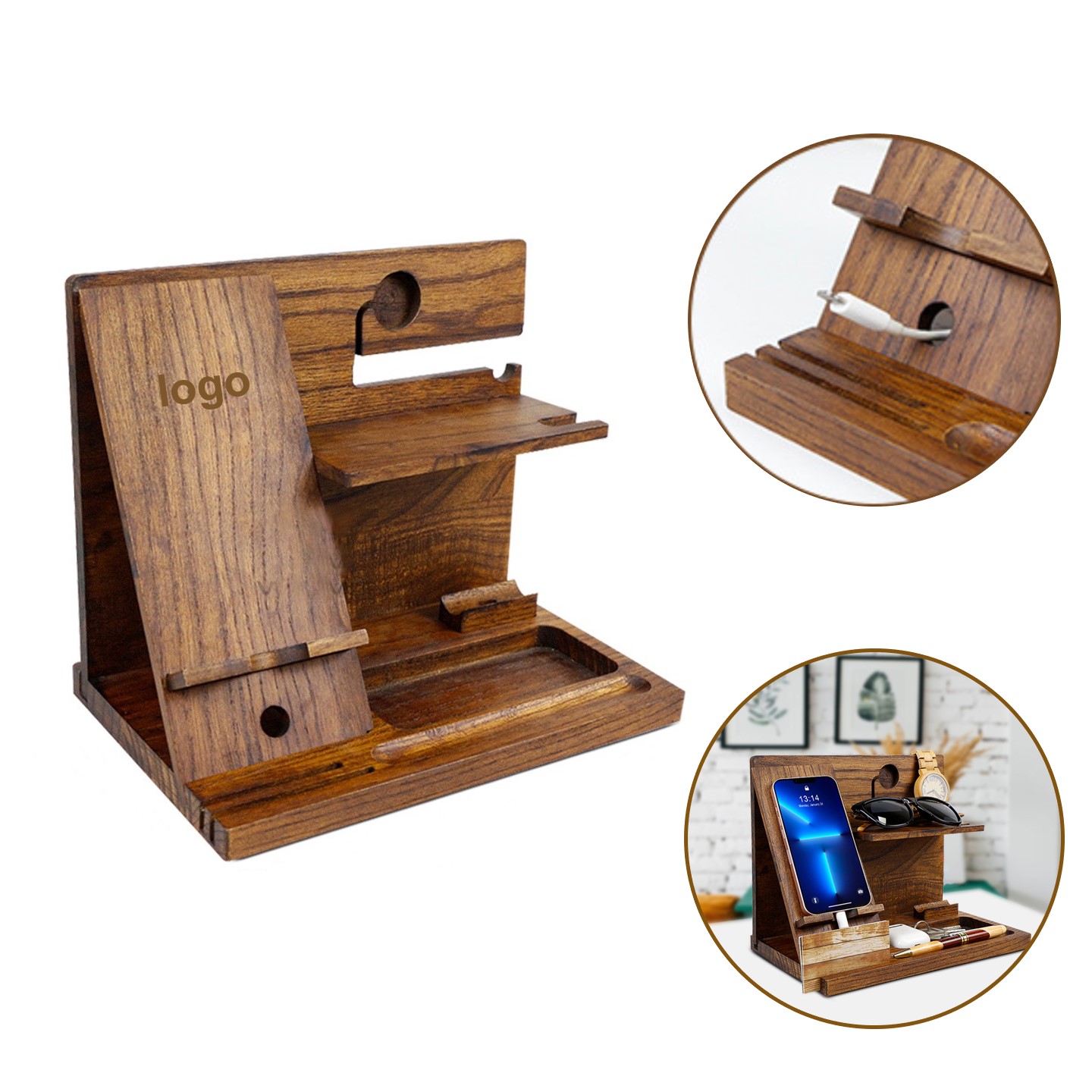 Wood Phone Docking Station 3