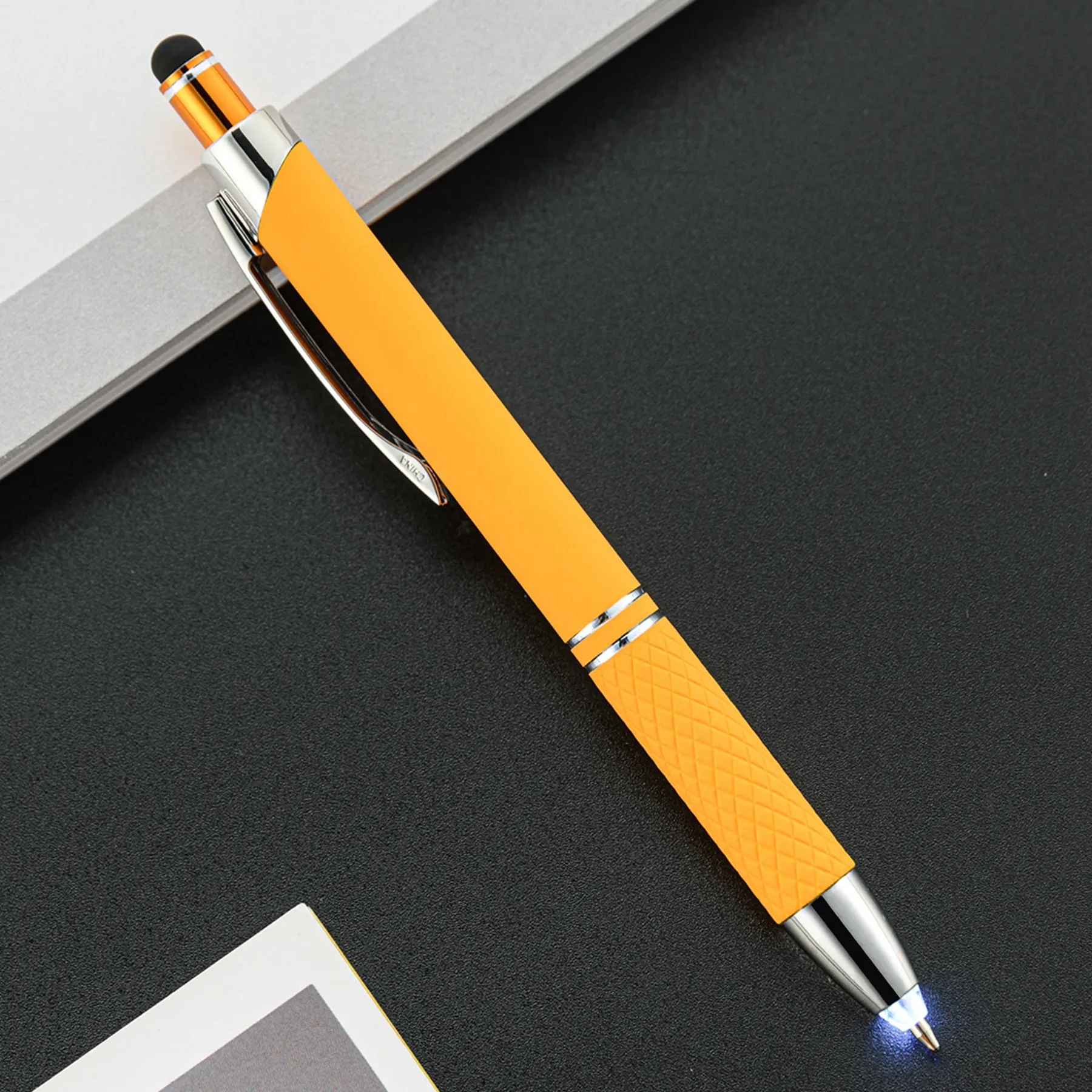 Multicolored LED Ballpoint Pen with Stylus 2