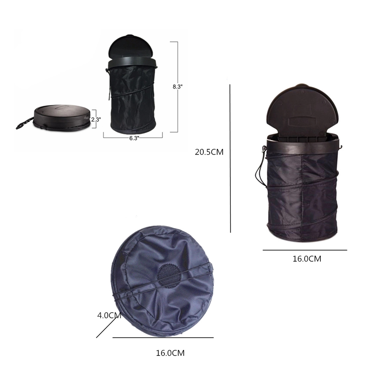 Portable Car Trash Can Collapsible Pop-Up Water Proof Bag 4