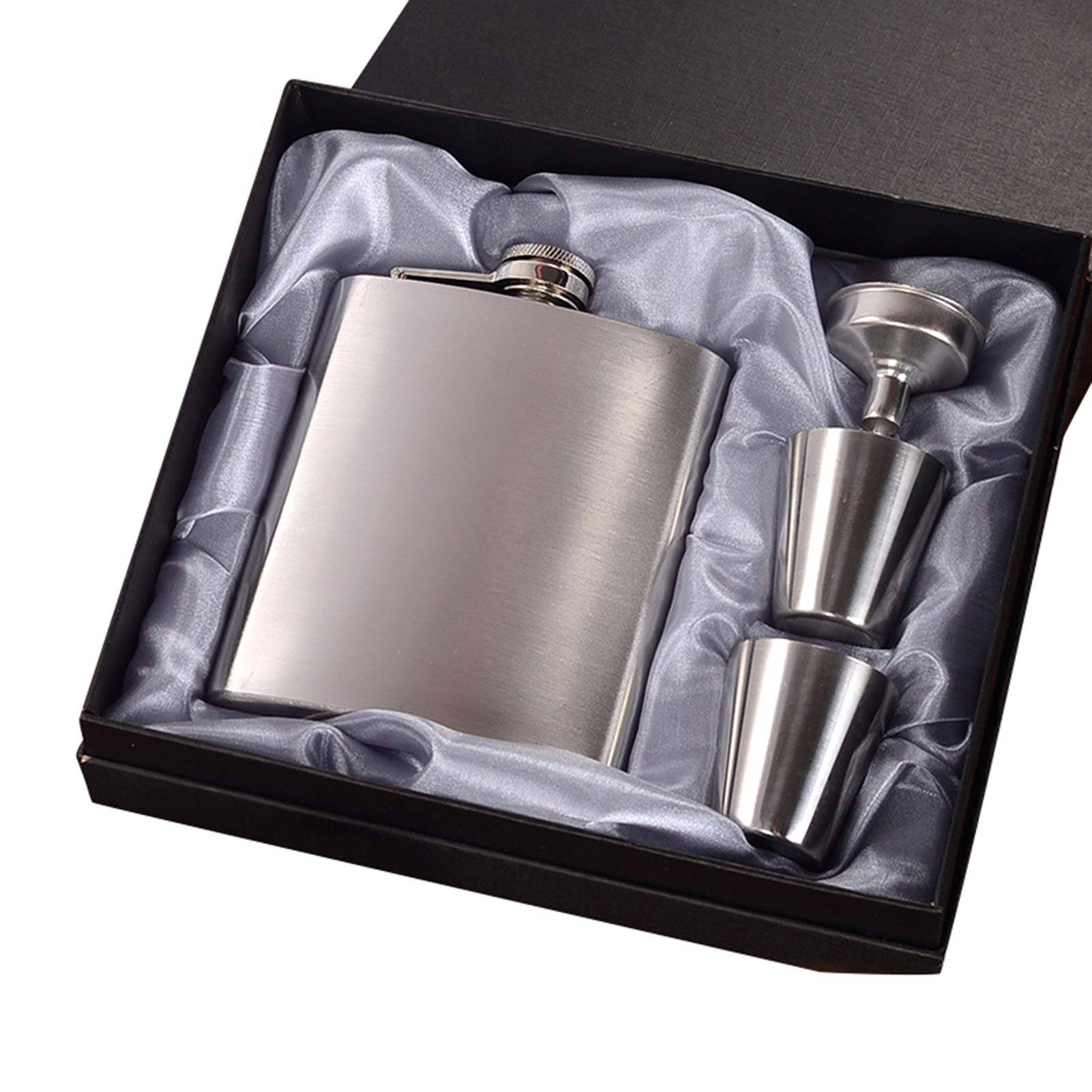 Portable 7oz Stainless Steel Hip Flask Set, custom water bottle with logo imprint 5