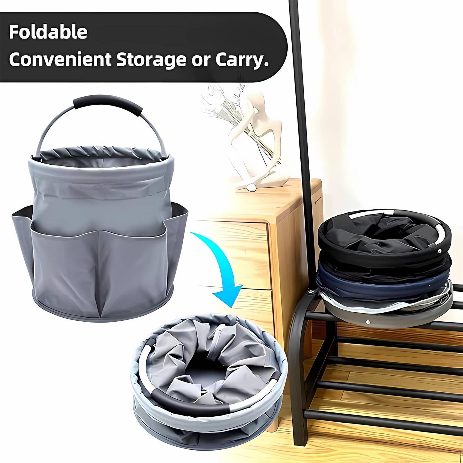 Foldable Bucket Tool Bag W/ Handle 3