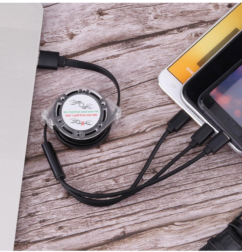 Promotional 3 in 1 Reel Charging Cable 8