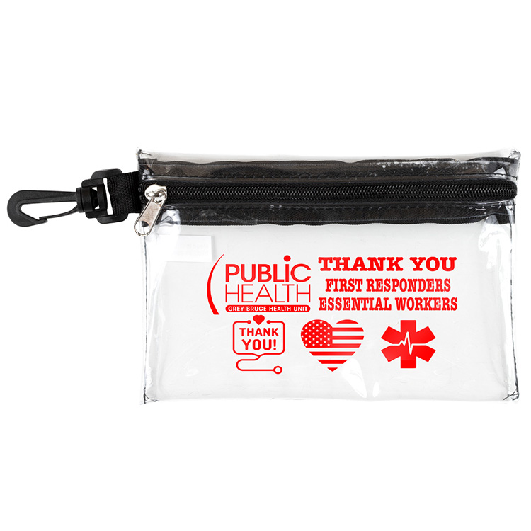 "Ariel" 12 Piece Safety Kit in Zipper Pouch with Carabiner Attachment 21