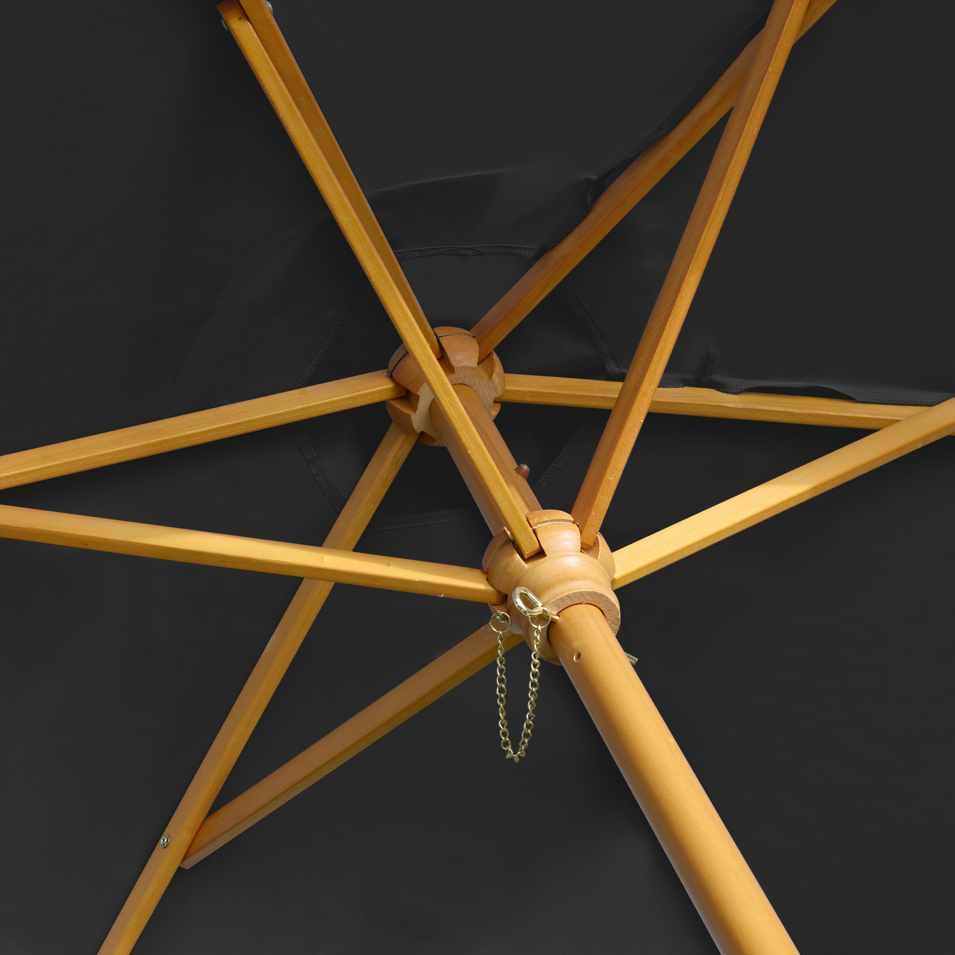 7' Wood Market Umbrella