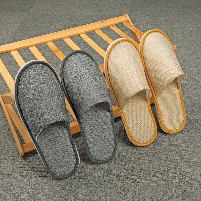 Non-Slip Linen Disposable Slippers 5