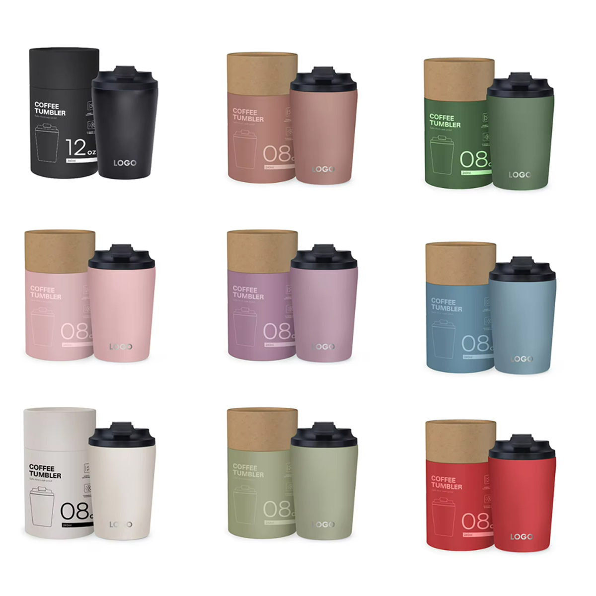 8/12Oz. Double Wall Coffee Tumbler with Eco Tube 7
