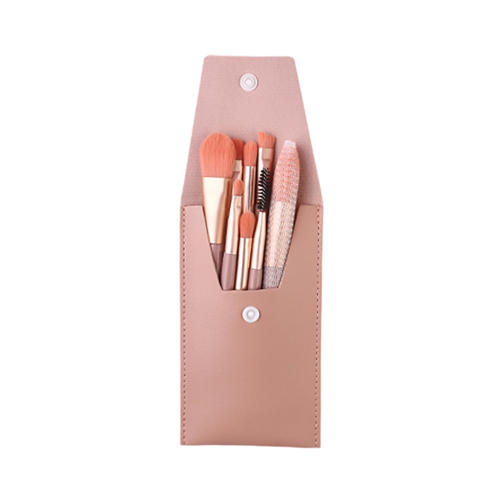 Eight Piece Makeup Brush Set With Zipper Cosmetic Bag 5.12" x 3.15" 4