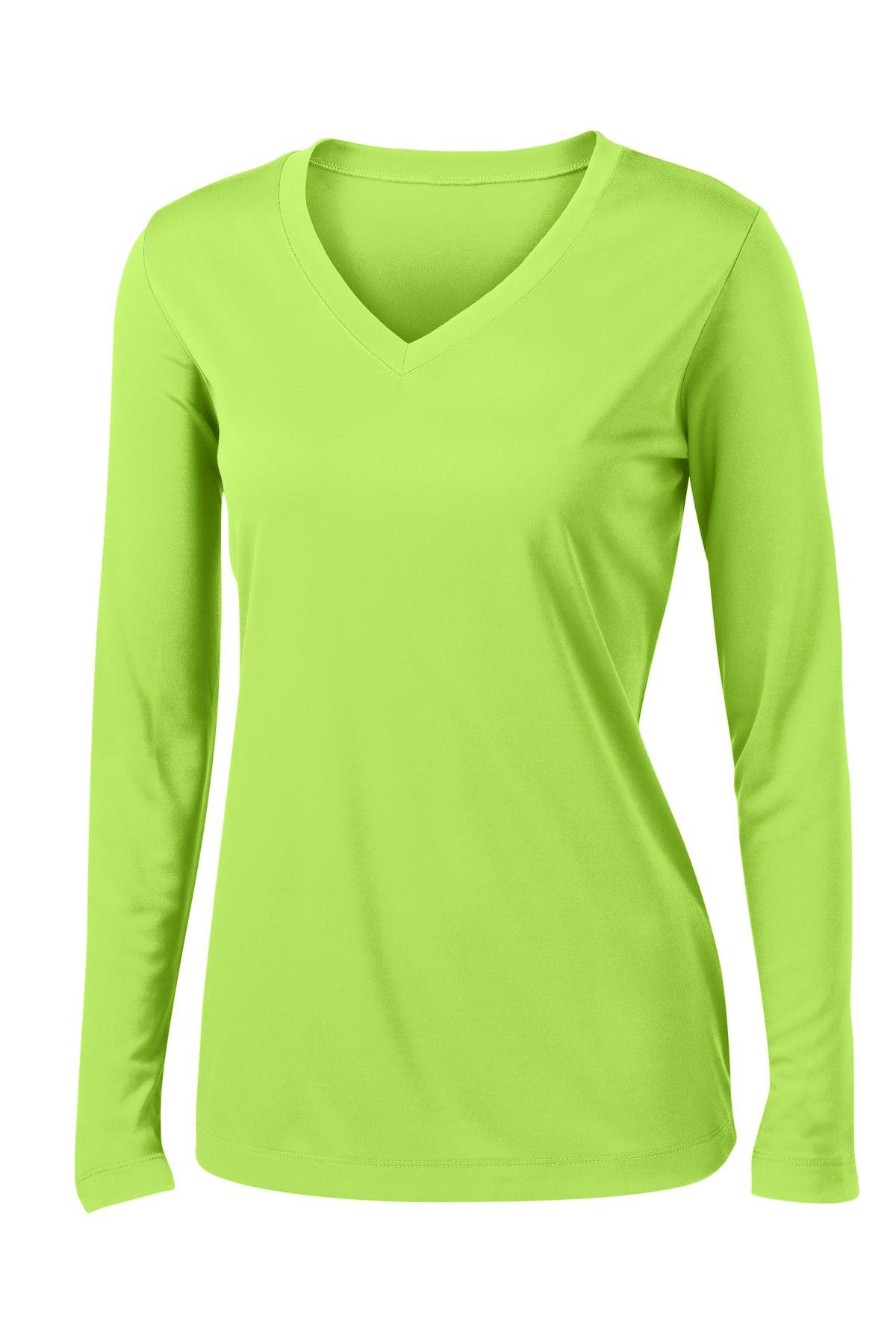 Sport-Tek Women's Long Sleeve PosiCharge Competitor V-Neck Tee. LST353LS 81