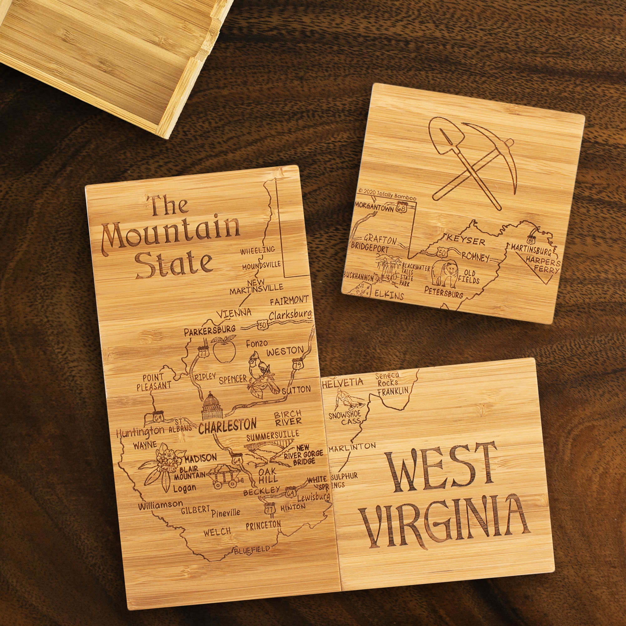 West Virginia Puzzle Coaster Set 6