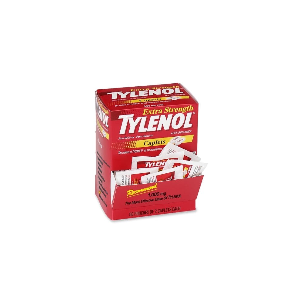 Tylenol Extra Strength Caplet Dispenser - 1000 mg 2 Caplets 50 Packs 1