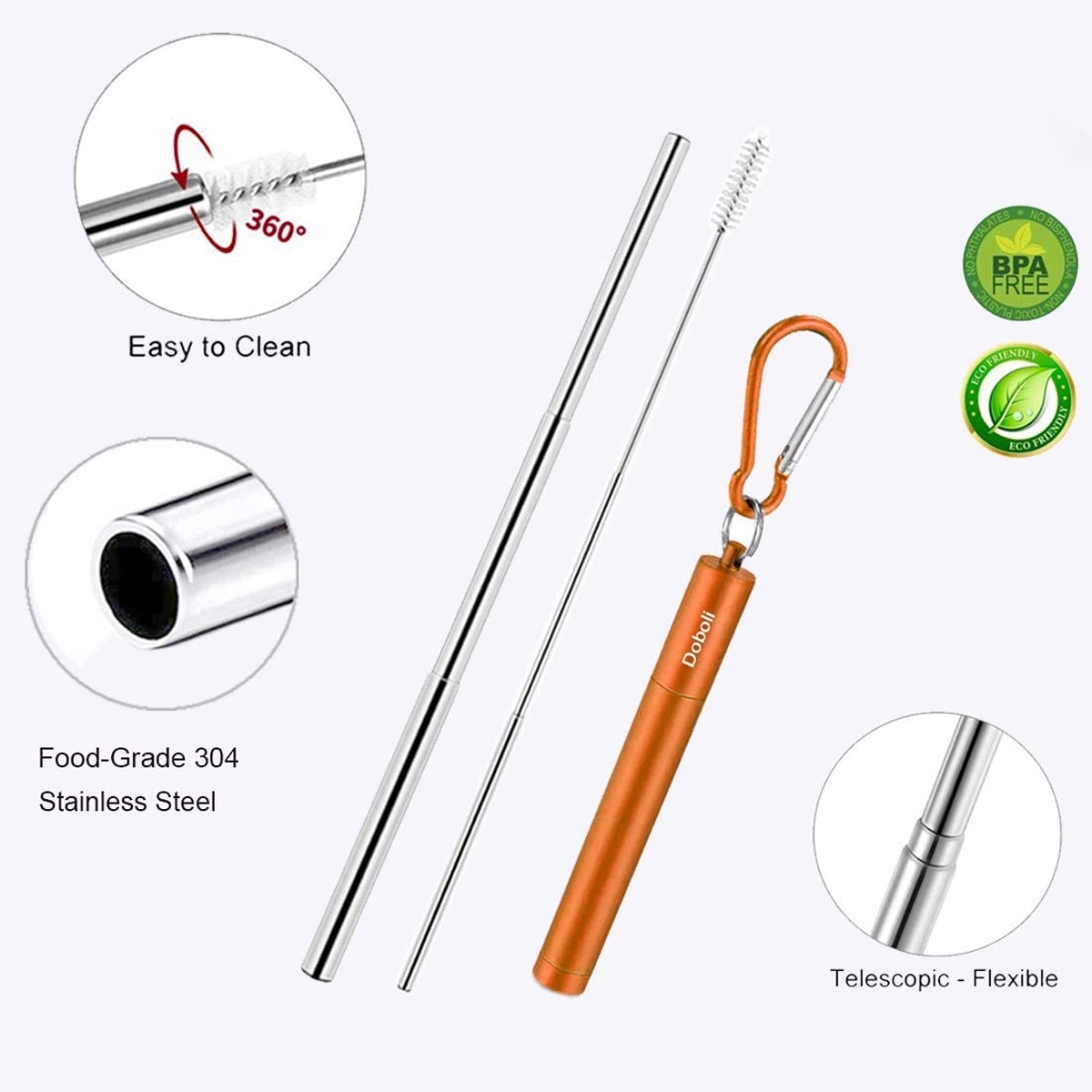Reusable Stainless Steel Drinking Straws 3