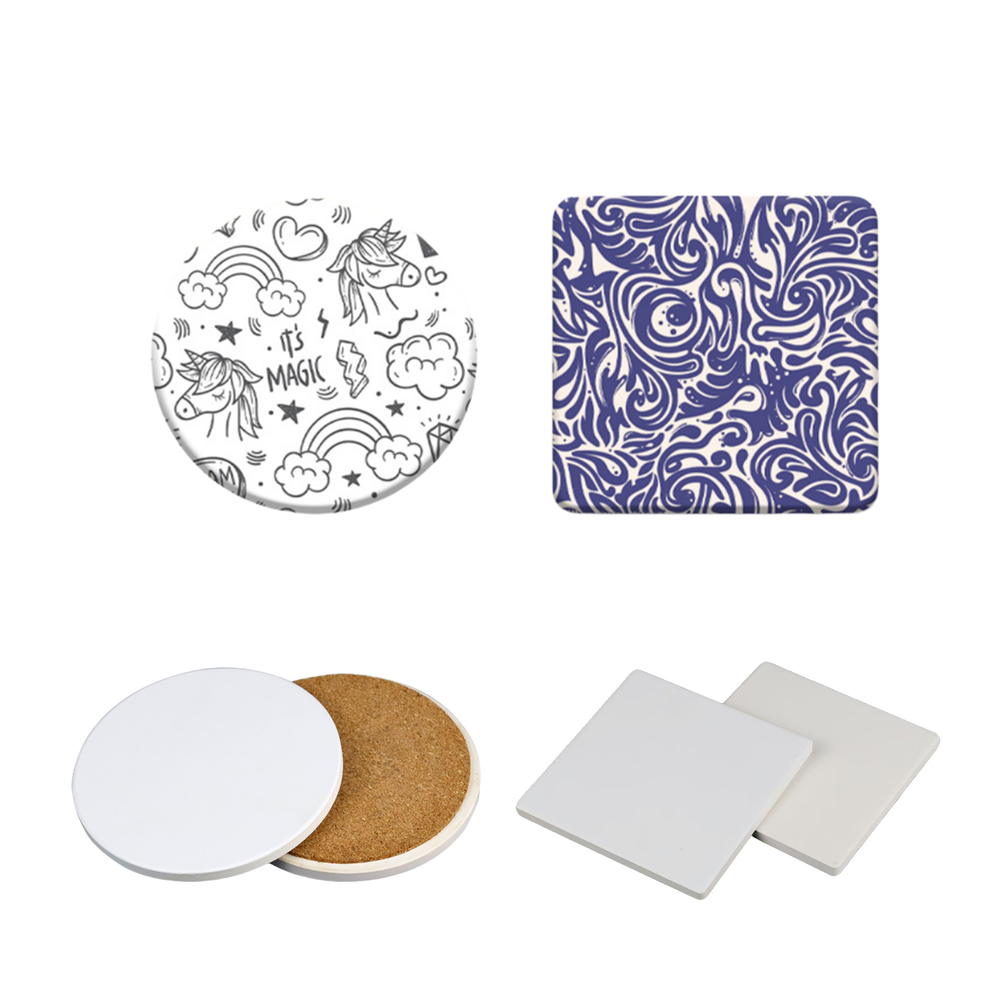 Coaster with a Ceramic Top and Cork Base 5