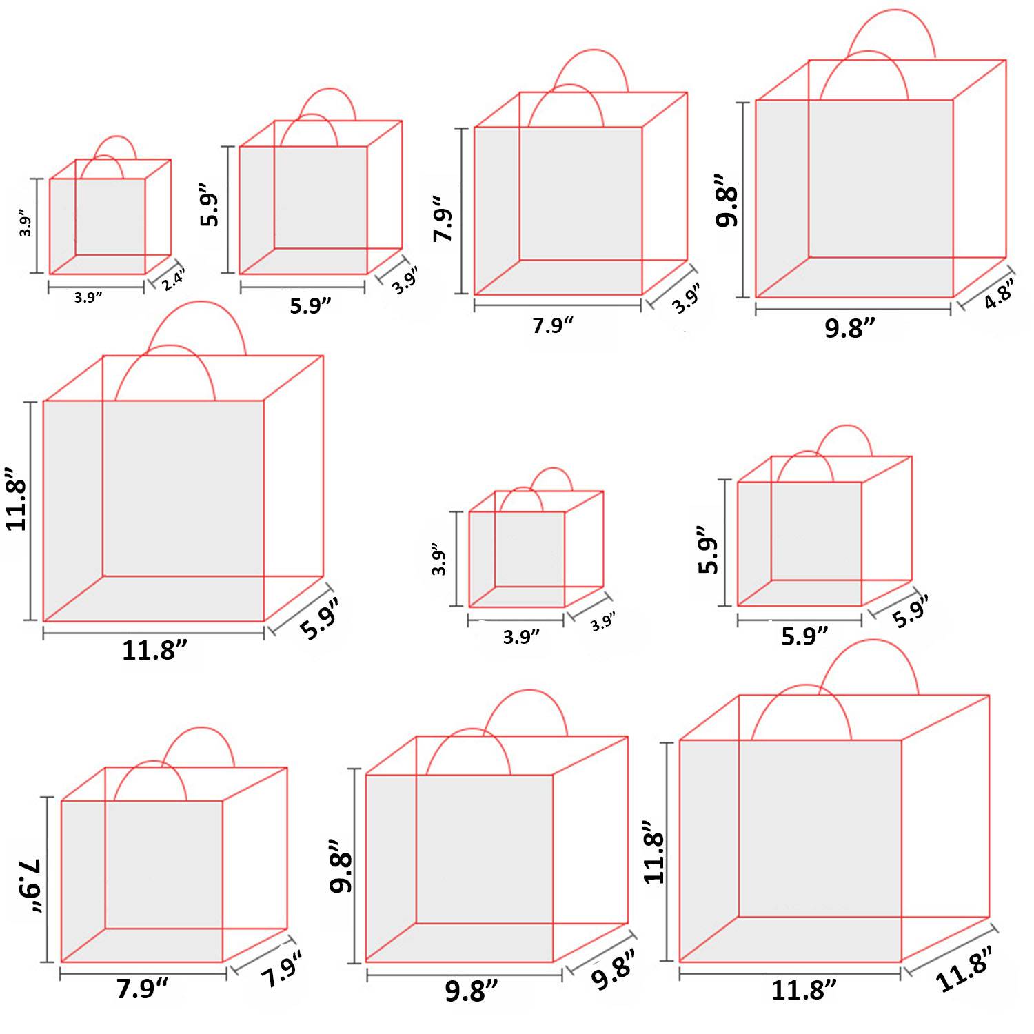 Logo print square paper bag flower shop handbag 3