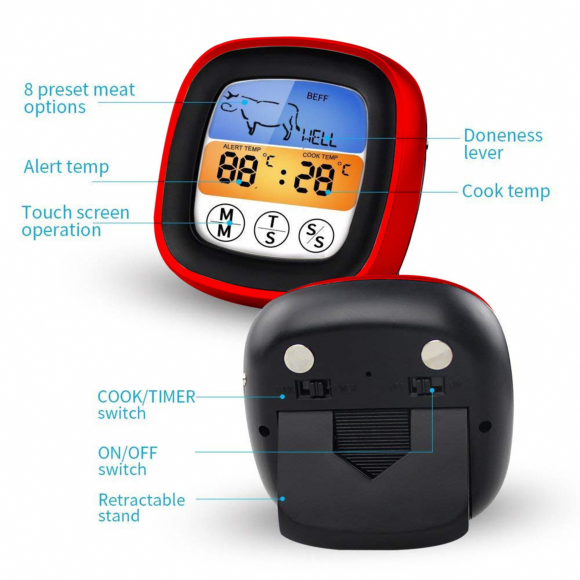 Digital Touchscreen Meat Thermometer for Cooking and Grilling 4