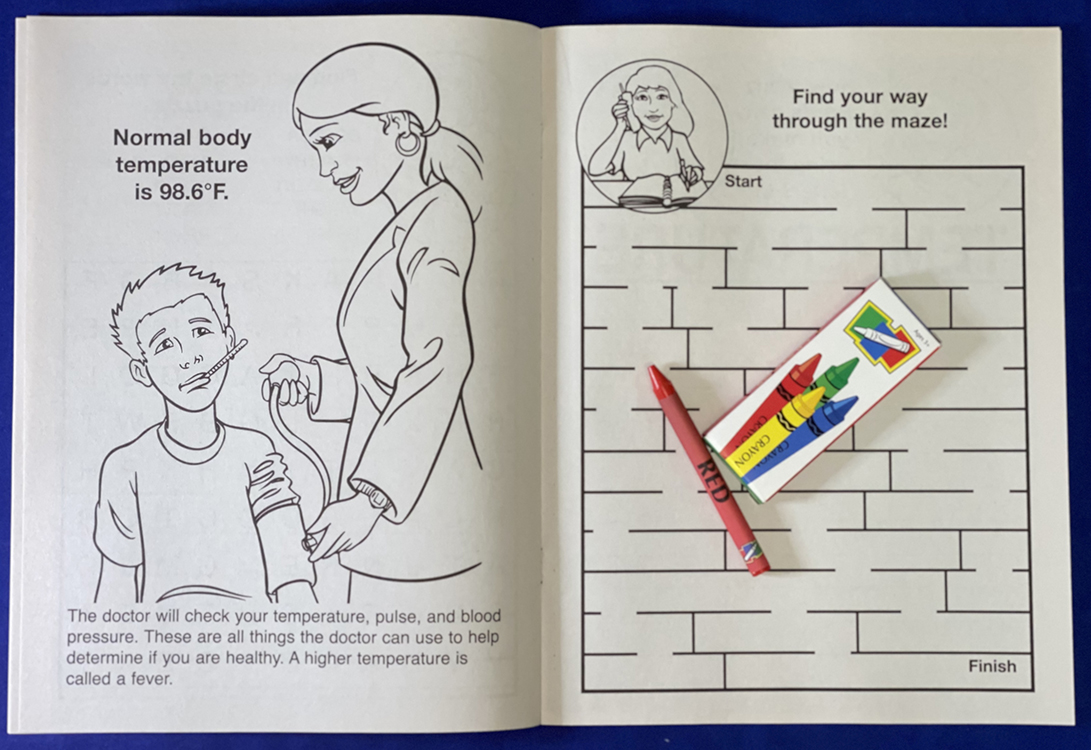 COLORING SET - A Trip to the Doctor's Office Coloring Book Fun Pack 6