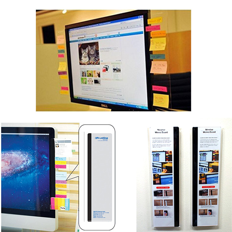Computer Monitors Sticky Message Board, promotional clip with logo imprint 2