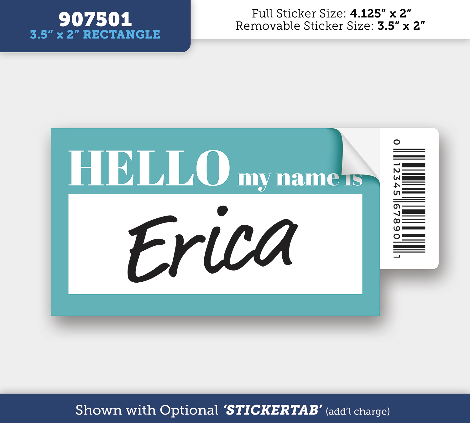 Rectangle - Removable Writeable Matte Sticker - 3.5" x 2" 4