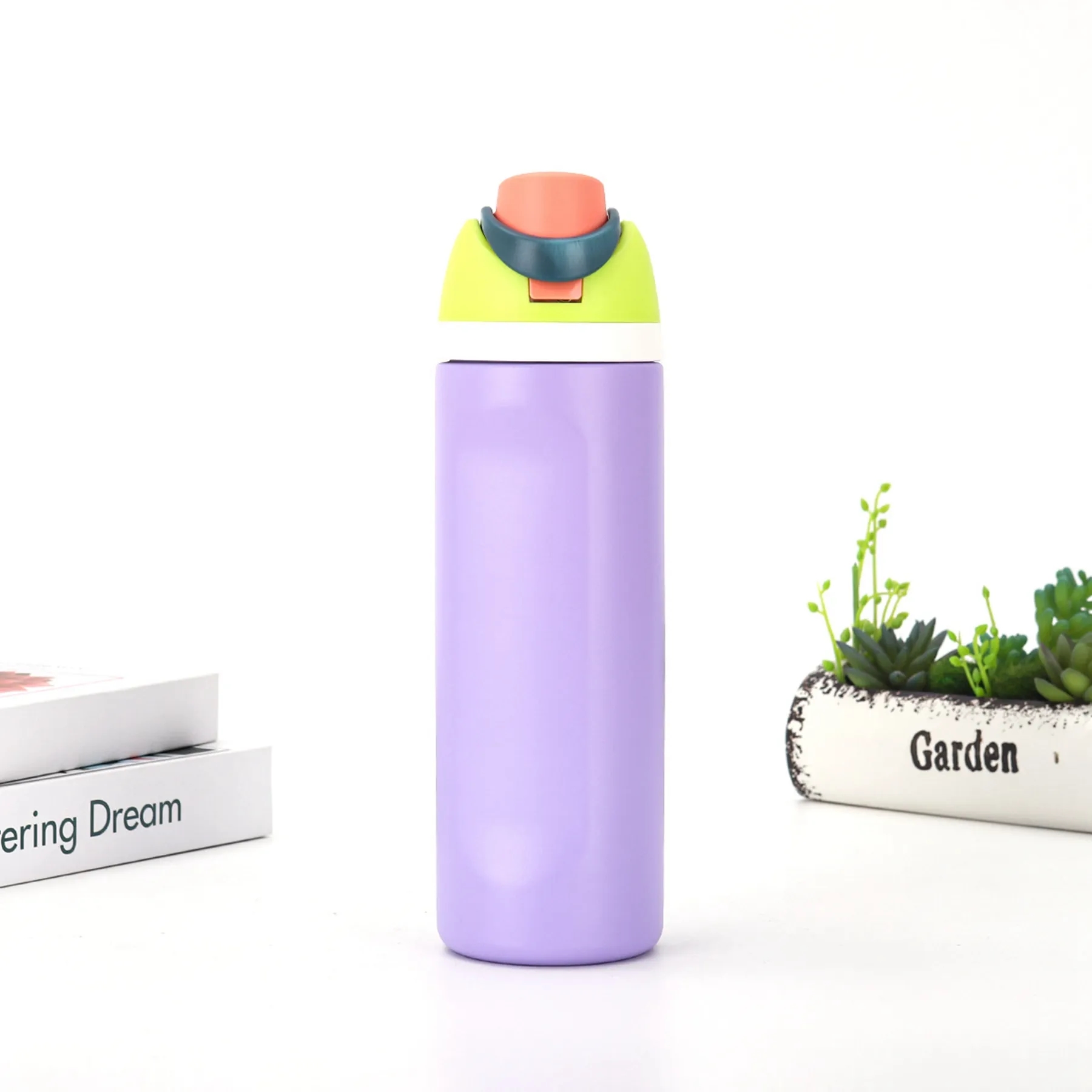 24 Oz. Leak Proof Spout Lid Water Bottle with Straw, custom water bottle with logo imprint 14