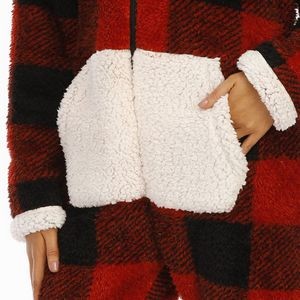 Adult Onesie Sherpa Lined Hoody One Piece Pajamas 5