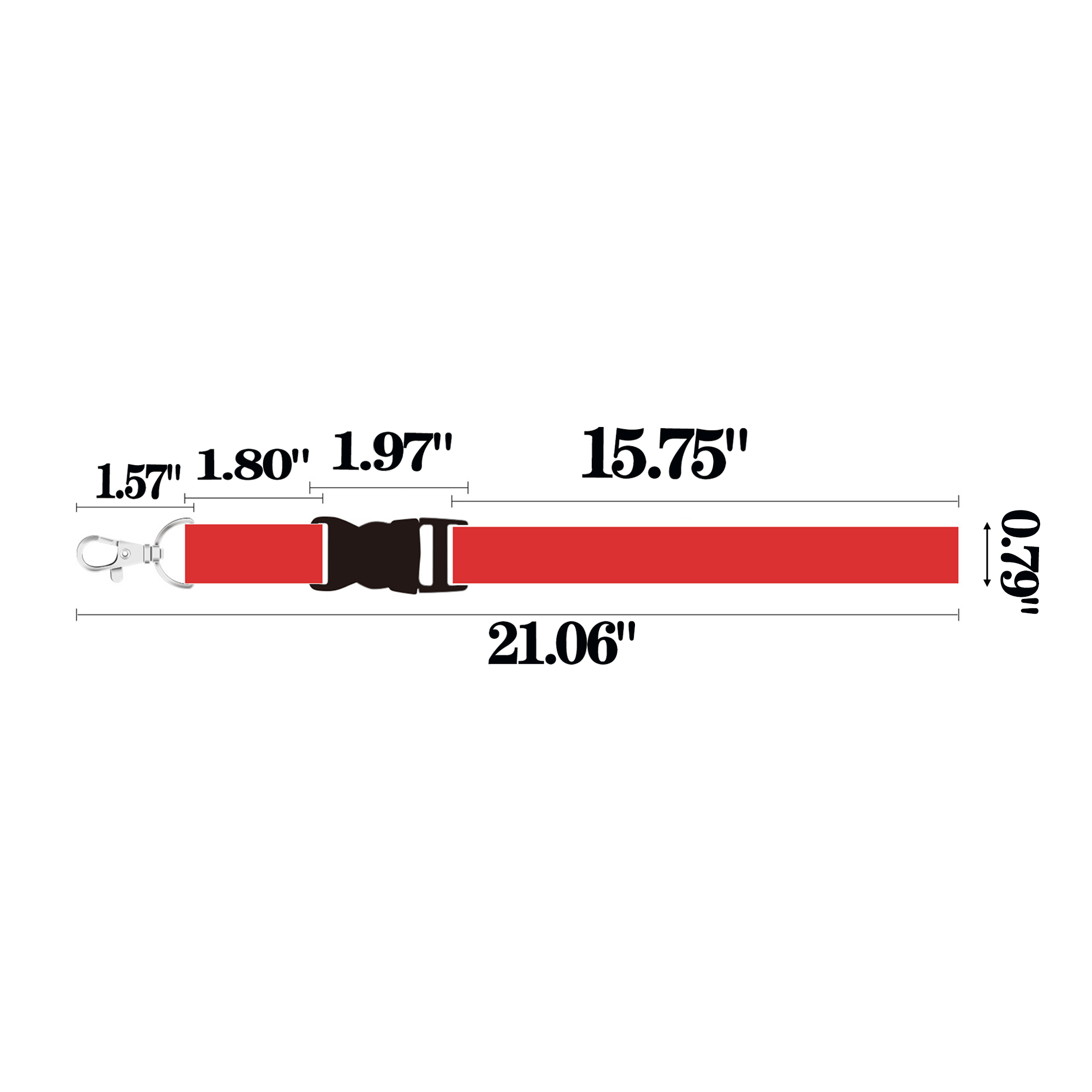 3/4" Custom Polyester Detachable Buckle Lanyard 14
