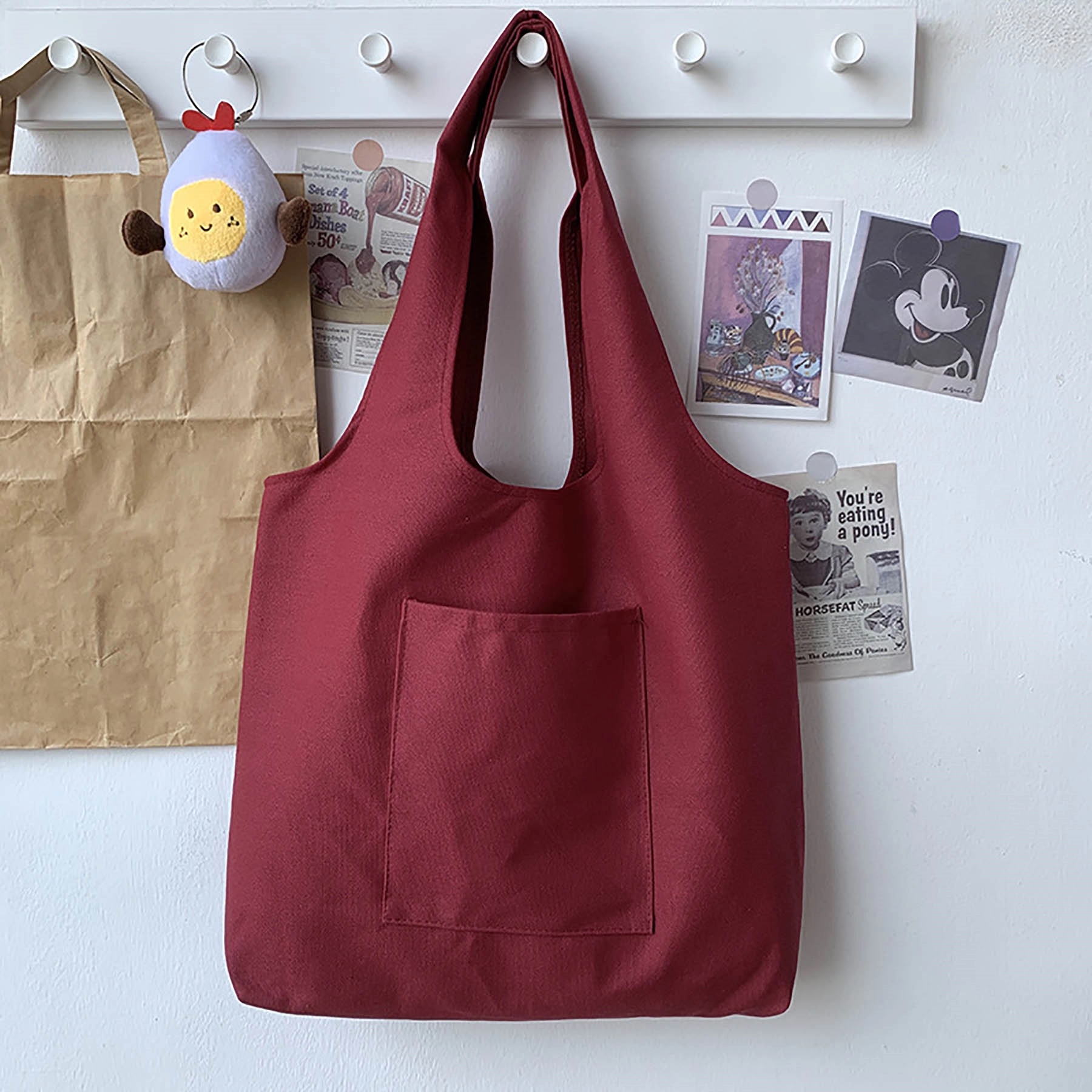 Canvas Tote Bag Aesthetic Personalized Reusable, custom tote bag with logo imprint 2