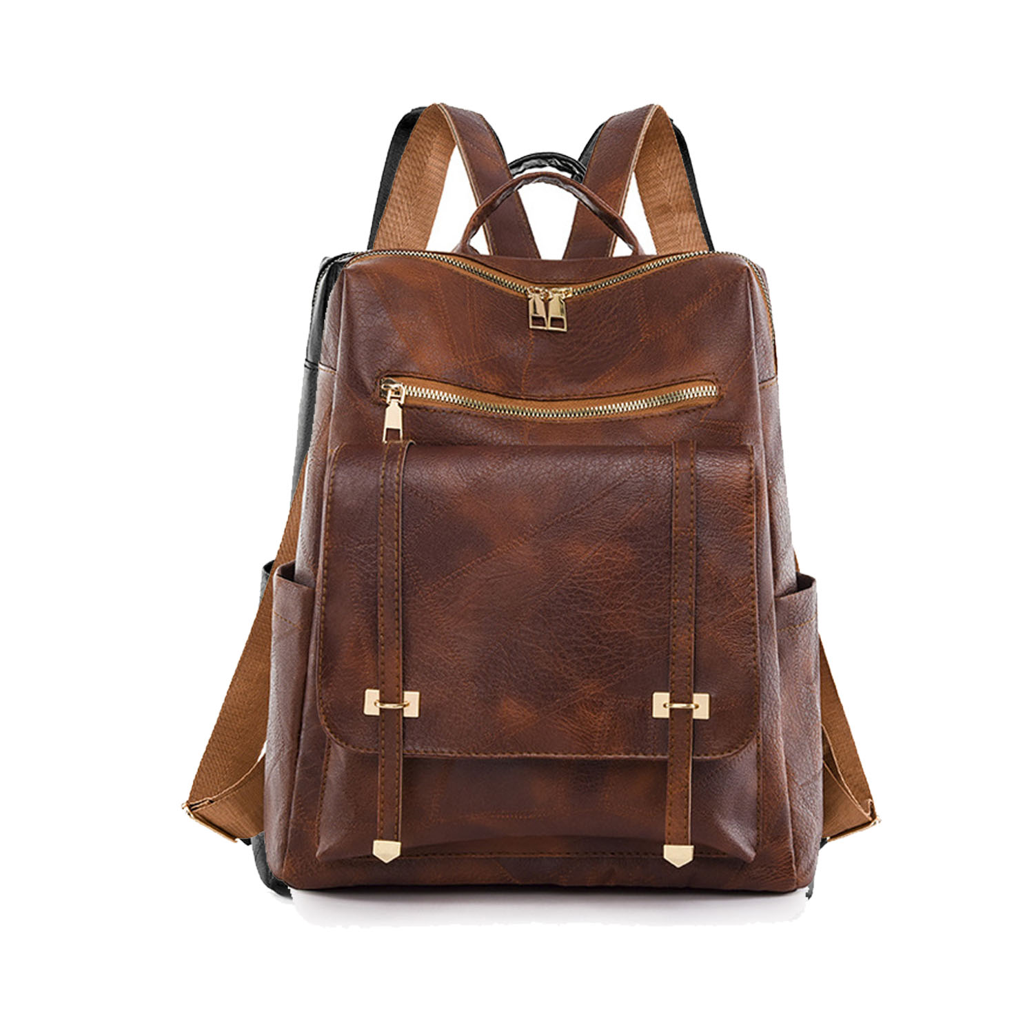 Vintage PU Leather Backpack 11
