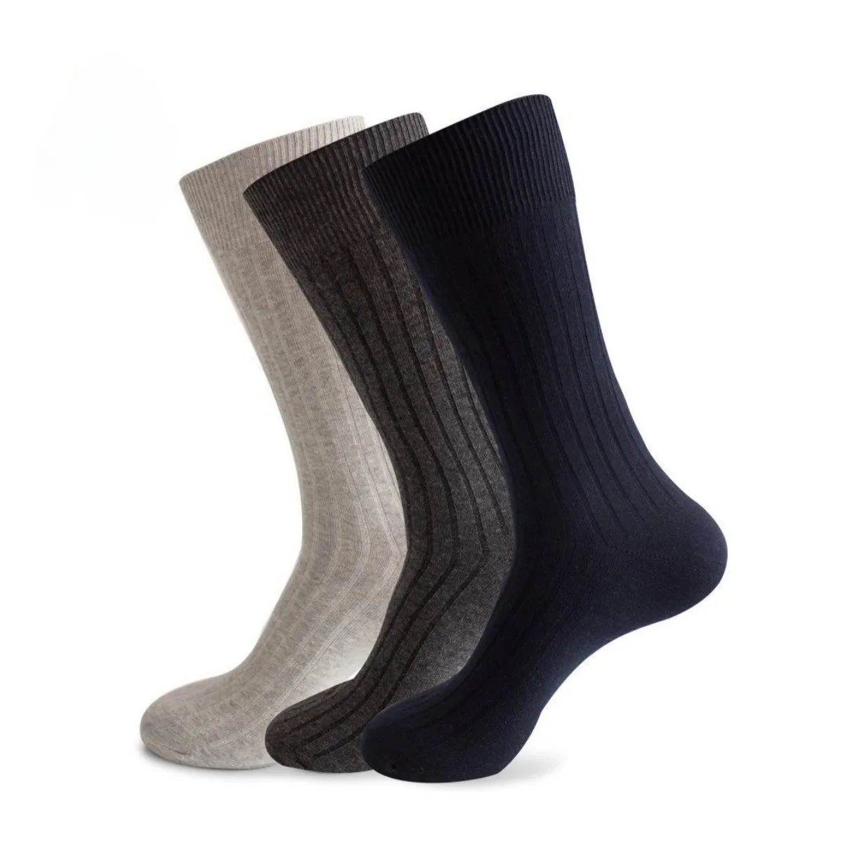 Unisex Textured Basic Dress Socks 2