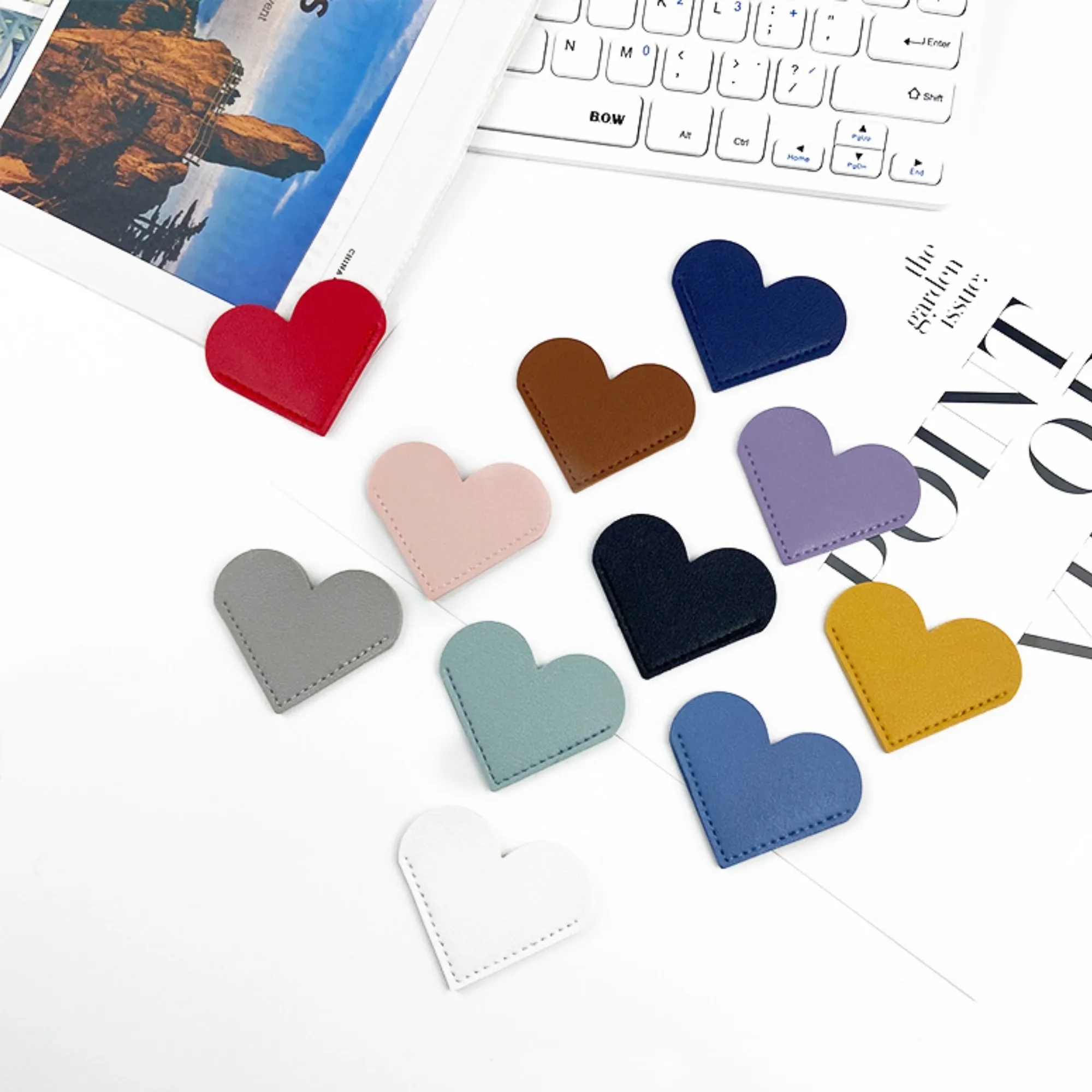 PU Leather DIY Bookmark Heart Shape 4