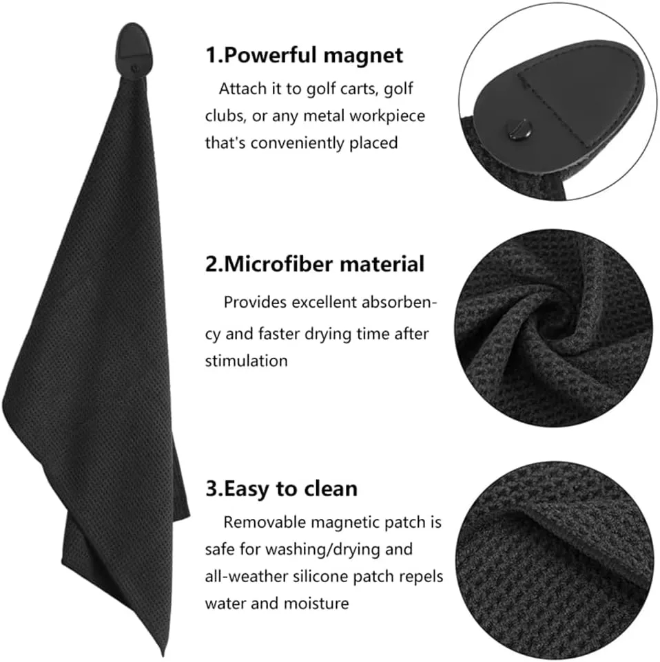 Waffle Golf Towel With Magnetic 7