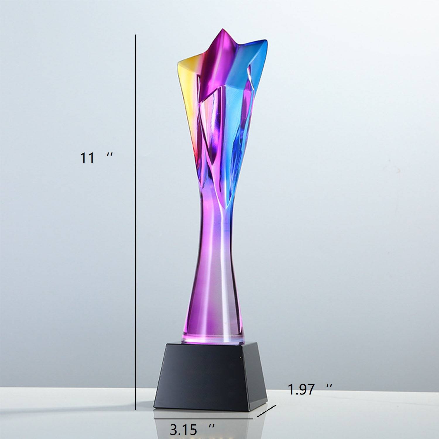 Colorful crystal trophy 1