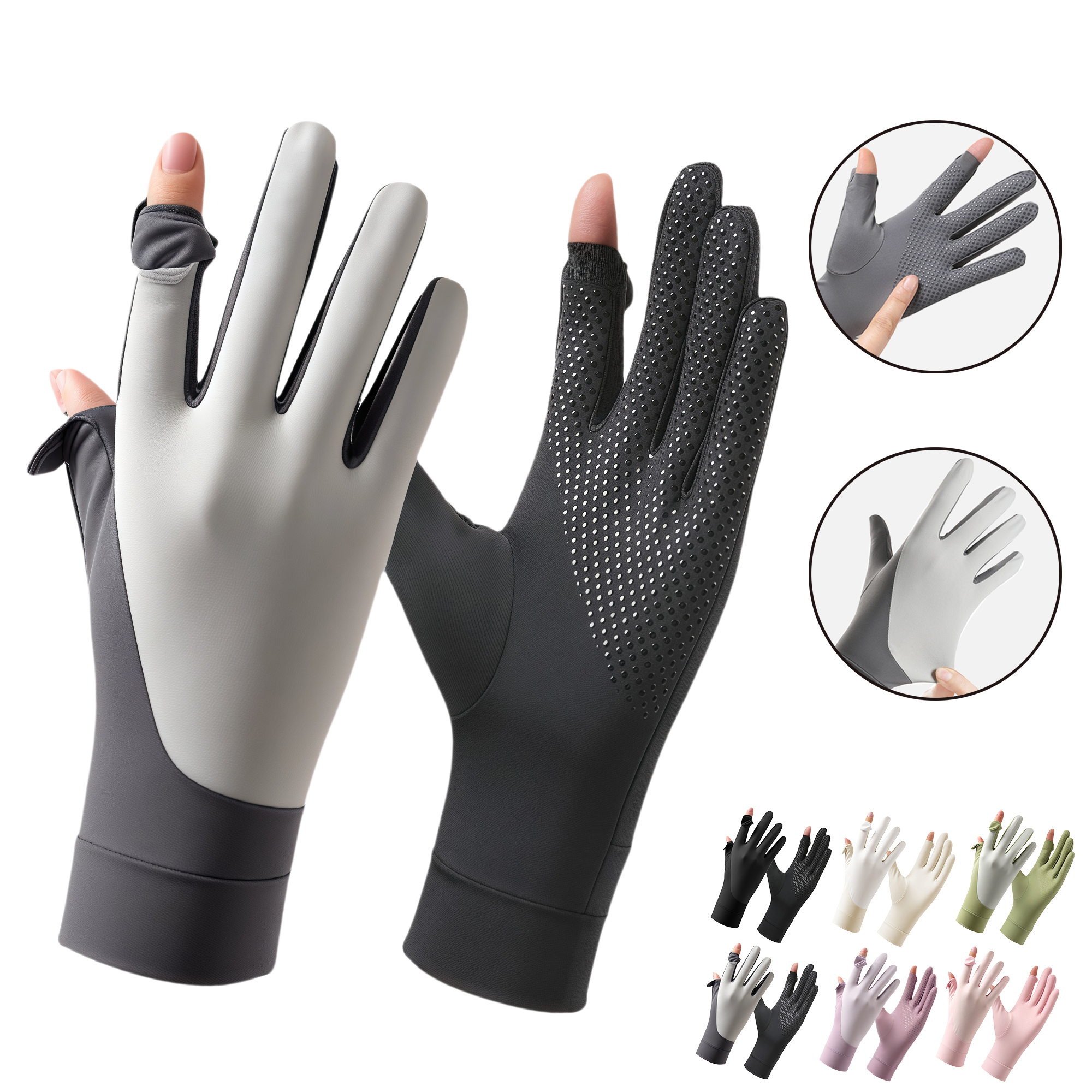 Touchscreen Sun Gloves UV Protection Summer Icy Breathable Short Fashionable Anti-Slip Elastic 5
