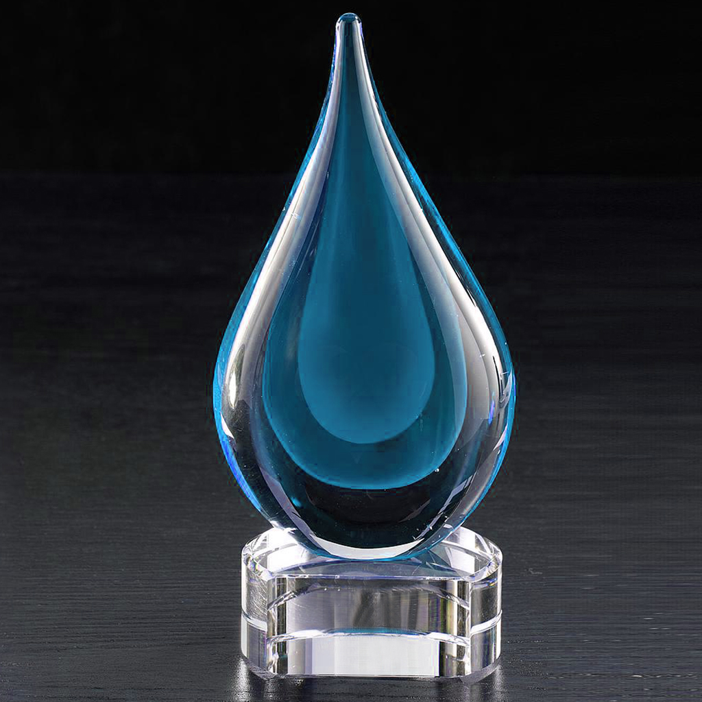 Fusion Art Glass Award w/ Blue Base 2
