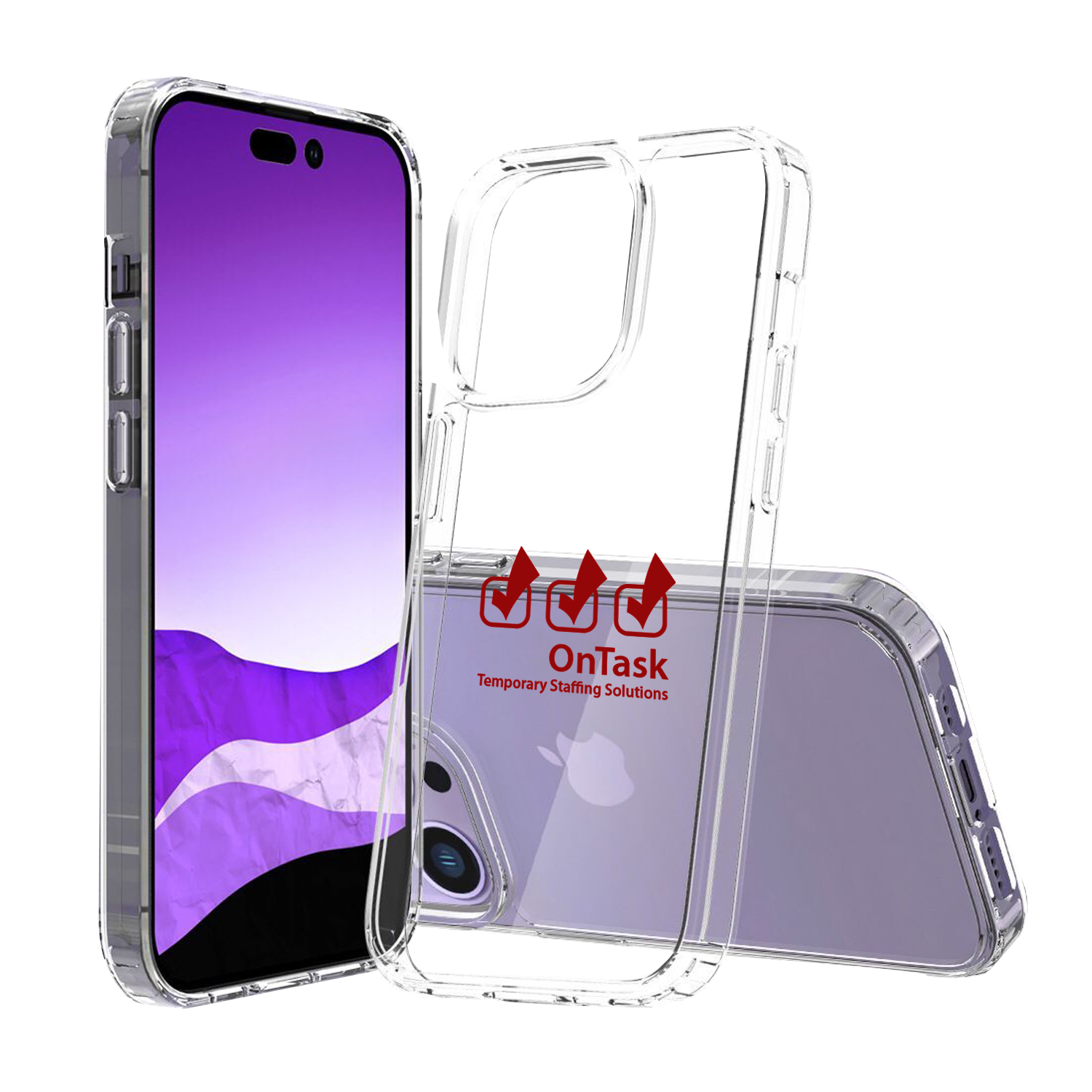 iPhone 14 Pro Clear Hard Shell Case w/TPU Bumpers