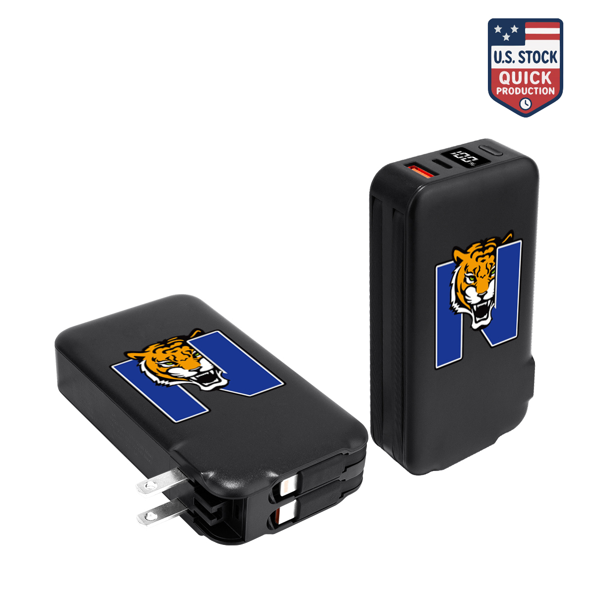 20W Corded Power Bank with Built-In AC Adapter (10,000mAh) 1