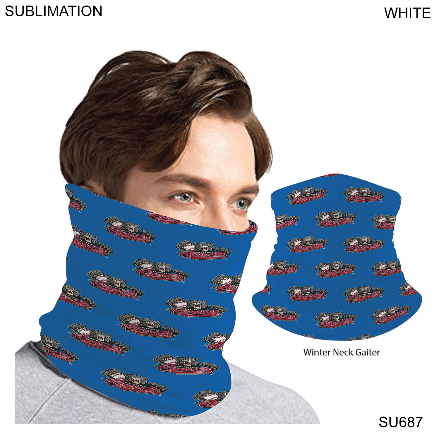 Team Neck Gaiter, Sublimated Tubular 2-ply Neck Gaiter, Moisture wicking, 4way stretch, Hemmed 9