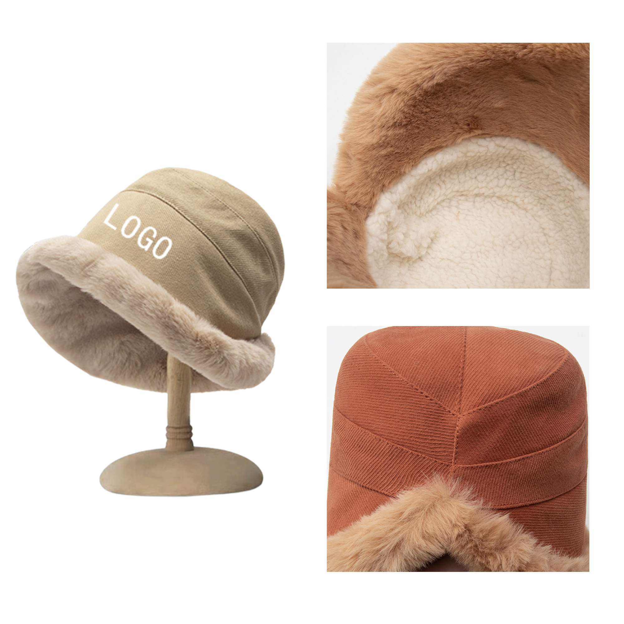 MOQ 10 PCS Durable Thickened And Warm Fisherman Hat 2