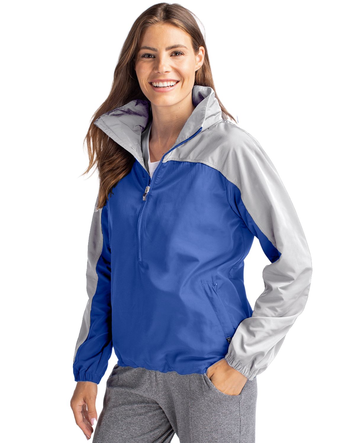 Cutter & Buck Charter Recycled Packable Womens Half Zip Anorak Jacket? 74