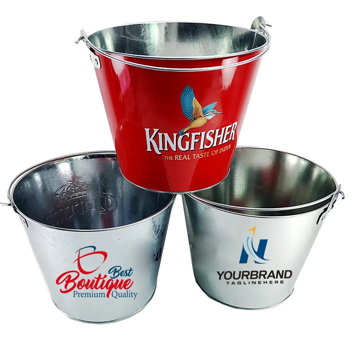5L Beer Galvanized Ice Bucket With Bottle Opener 5