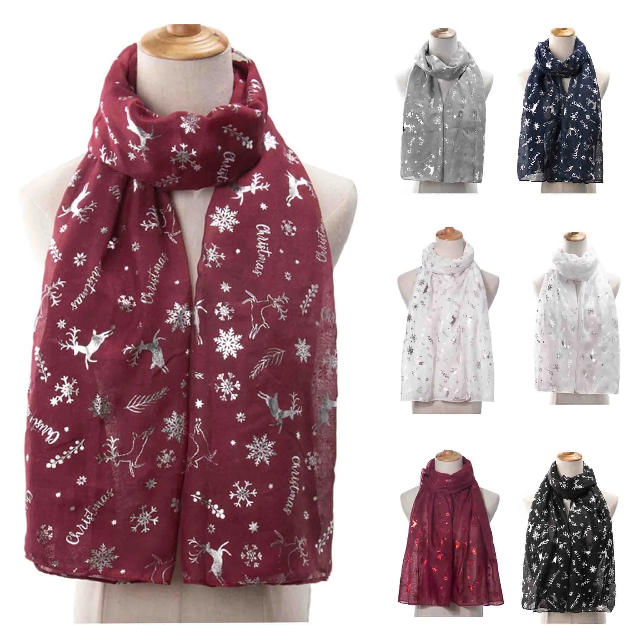 Christmas Soft Scarves Winter Lightweight Snowflake